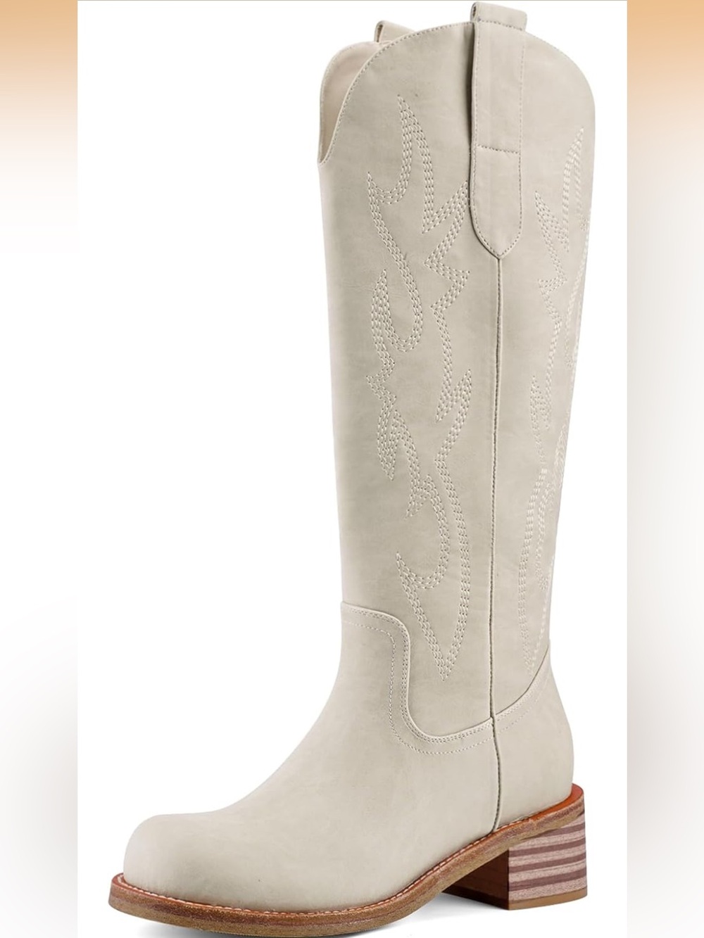 VBDB Women's Tall Western Boot in Light Beige
